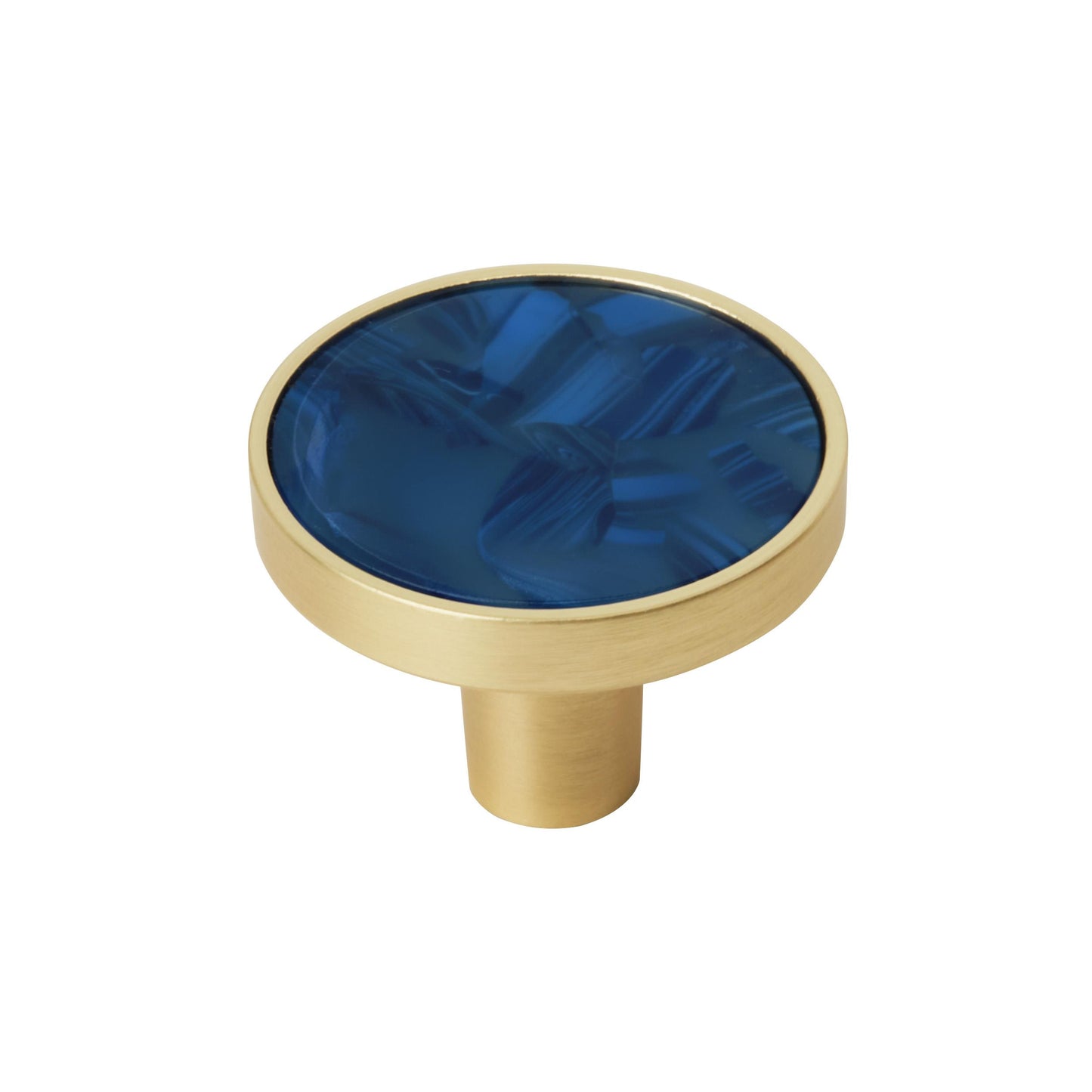 Amerock Accents Knob - 1-1/4 inch (32mm) Diameter - Gold/Navy Blue