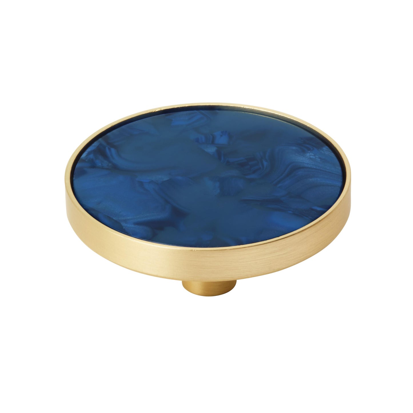Amerock Accents Knob - 2 inch (51mm) Diameter - Gold/Navy Blue