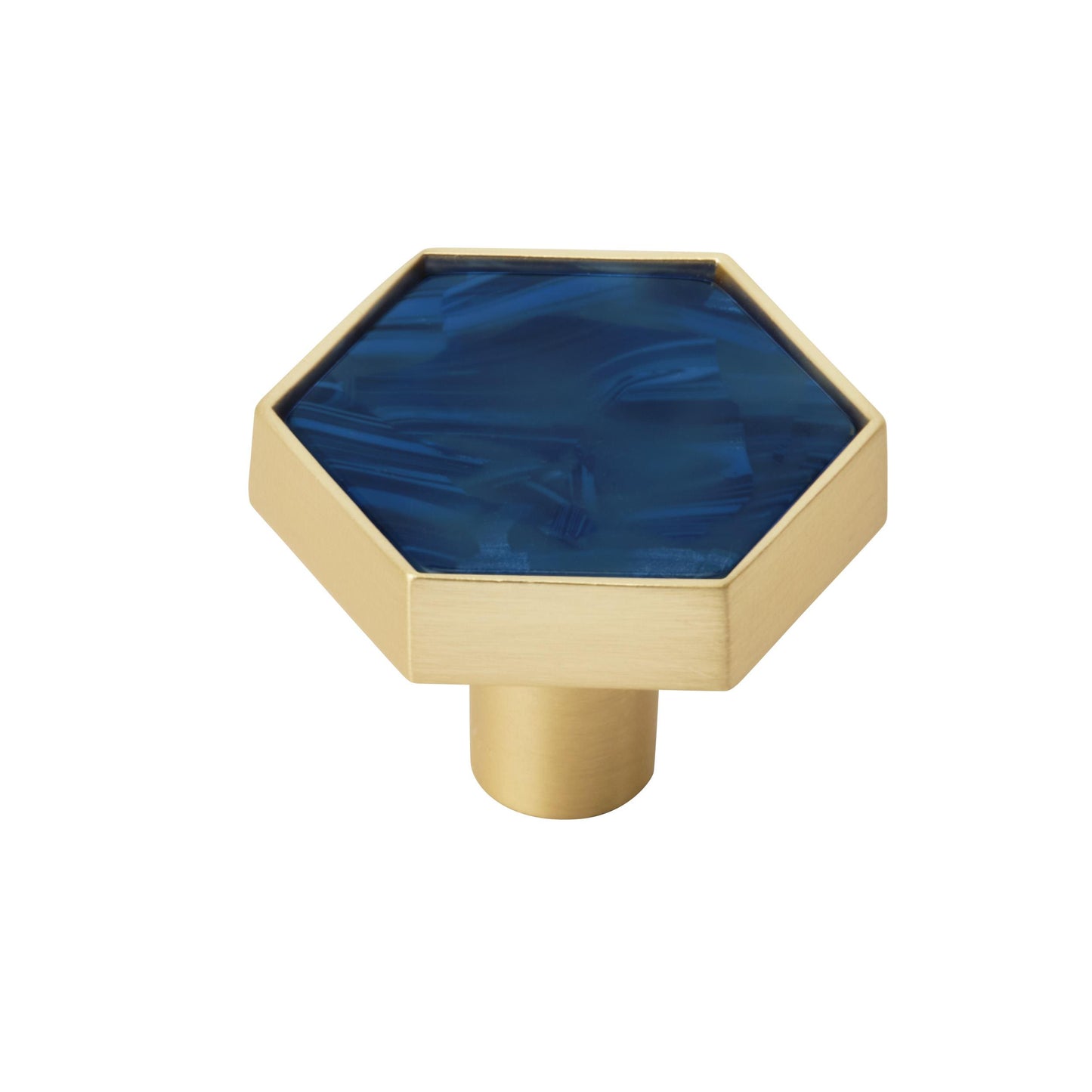 Amerock Accents Knob - 1-5/16 inch (33mm) Length - Gold/Navy Blue