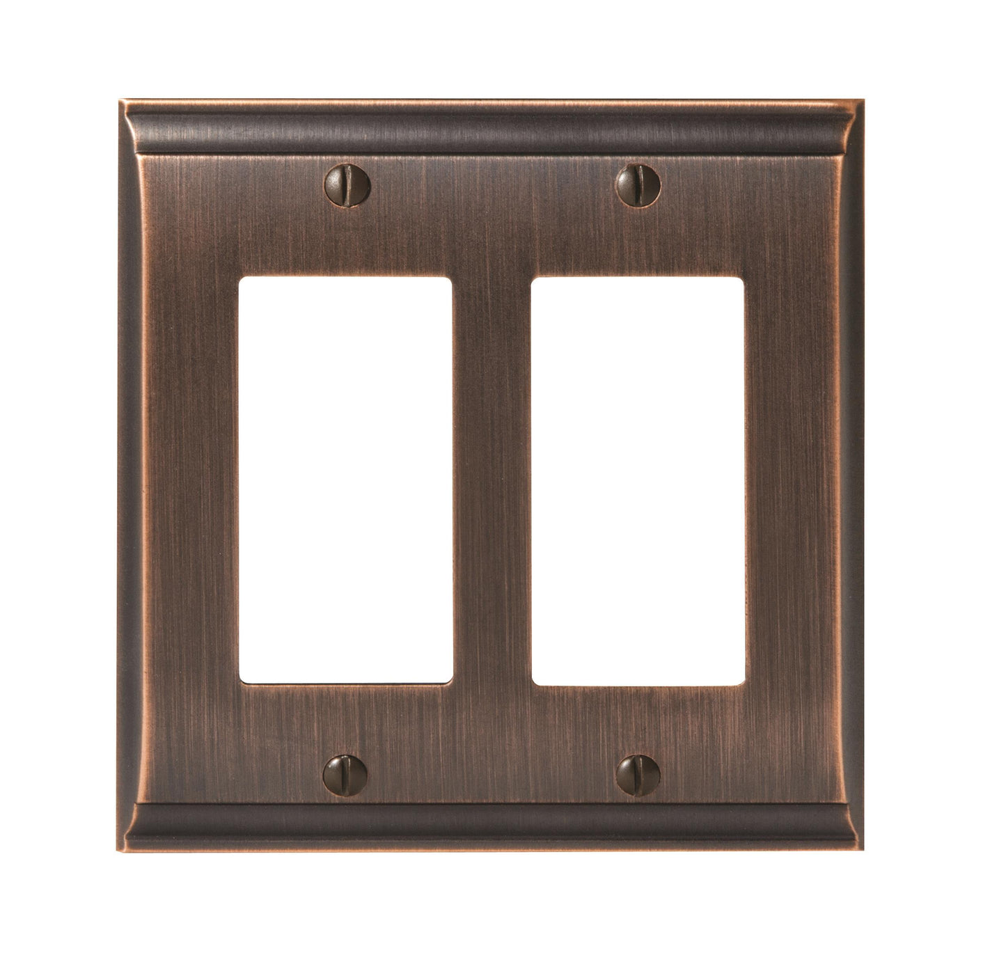 Amerock Candler Wall Plate - 2 Rocker - Oil-Rubbed Bronze