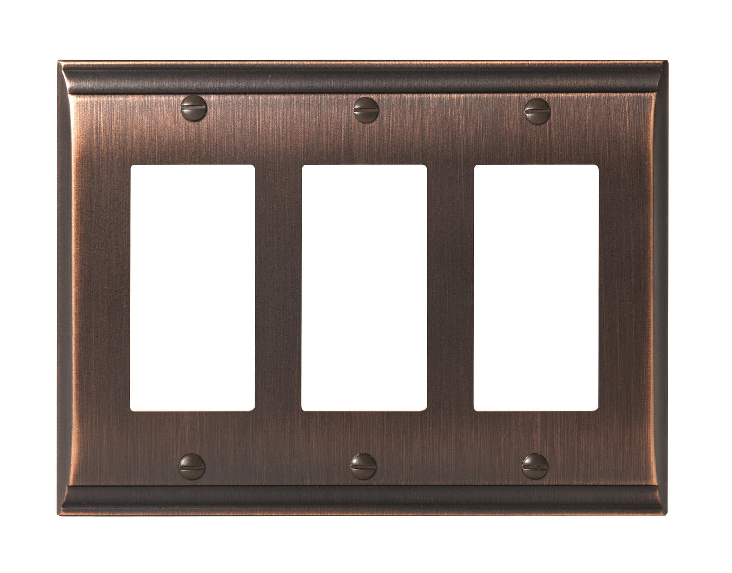Amerock Candler Wall Plate - 3 Rocker - Oil-Rubbed Bronze