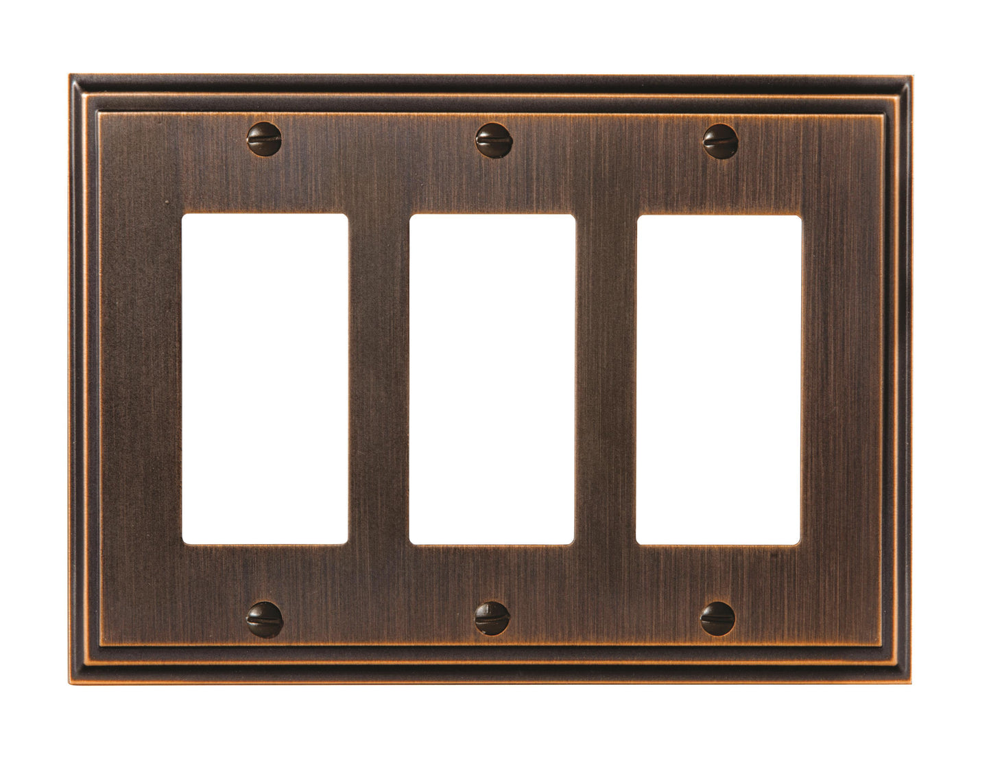 Amerock Mulholland Wall Plate - 3 Rocker - Oil-Rubbed Bronze