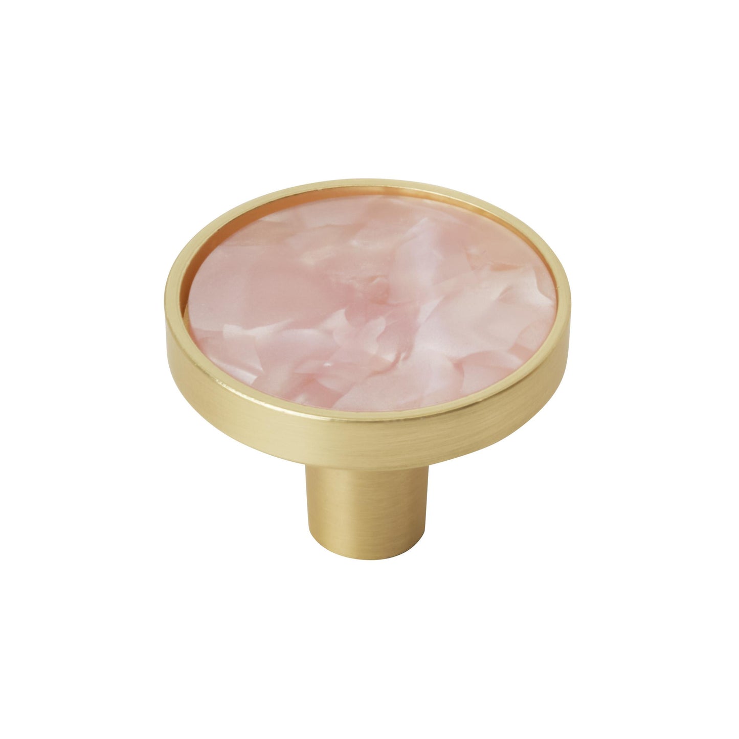 Amerock Accents Knob - 1-1/4 inch (32mm) Diameter - Gold/Pink