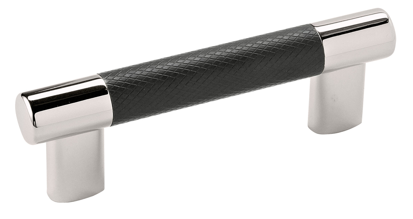 Amerock Esquire Pull - 3 inch or 3-3/4 inch (76mm or 96mm) CTC - Polished Nickel/Black Bronze