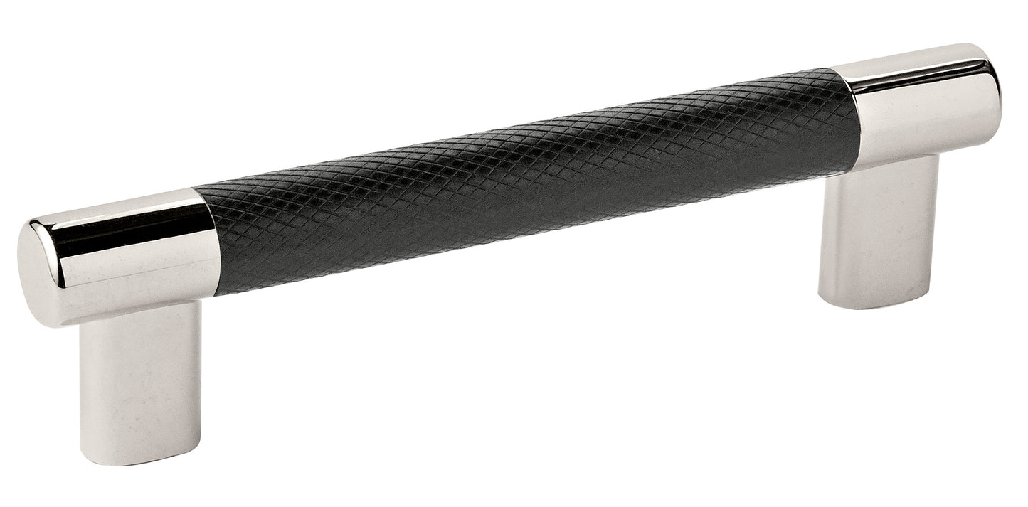 Amerock Esquire Pull - 5-1/16 inch (128mm) CTC - Polished Nickel/Black Bronze