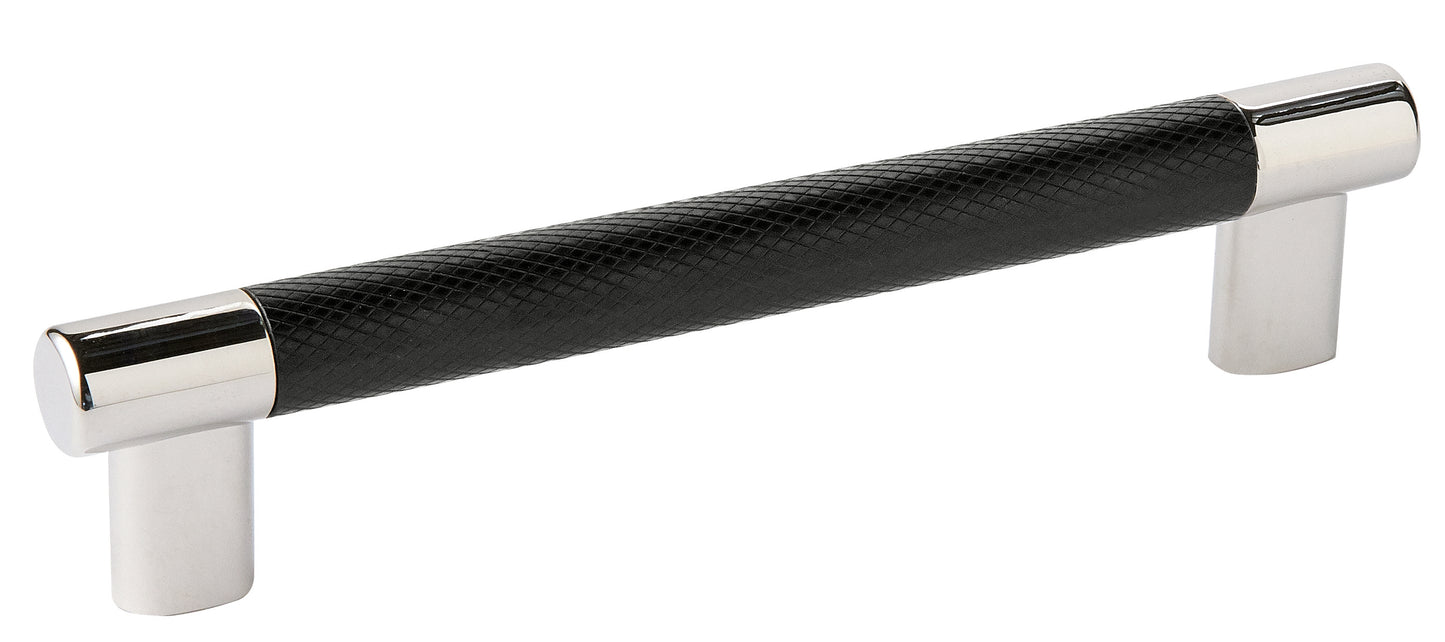 Amerock Esquire Pull - 6-5/16 inch (160mm) CTC - Polished Nickel/Black Bronze