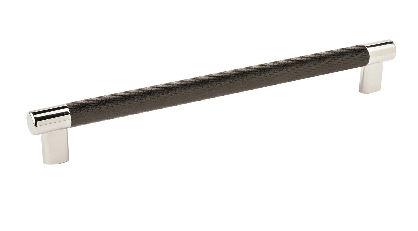 Amerock Esquire Pull - 10-1/16 inch (256mm) CTC - Polished Nickel/Black Bronze