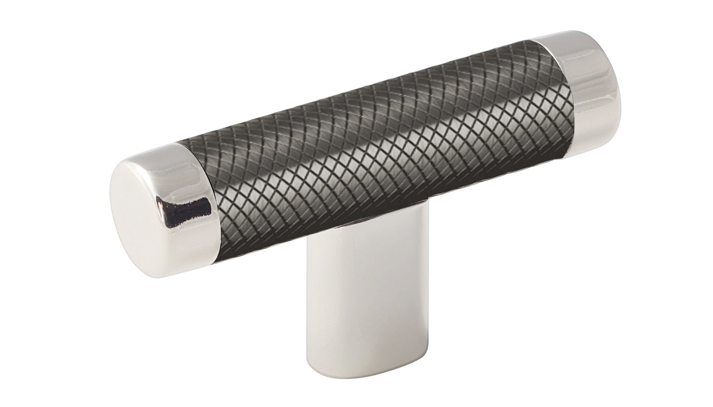 Amerock Esquire Knob - 2-5/8 inch (67mm) Length - Polished Nickel/Gunmetal