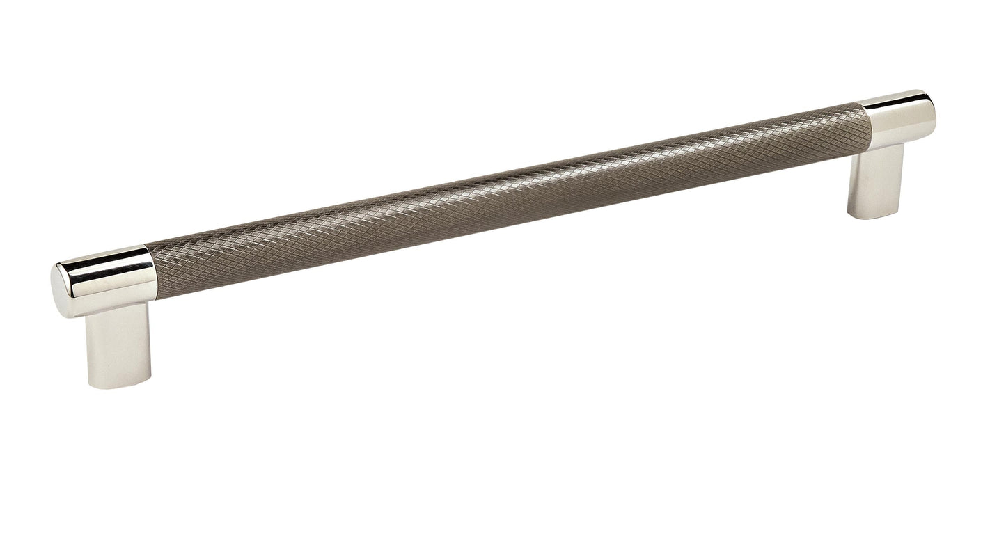 Amerock Esquire Pull - 10-1/16 inch (256mm) CTC - Polished Nickel/Gunmetal
