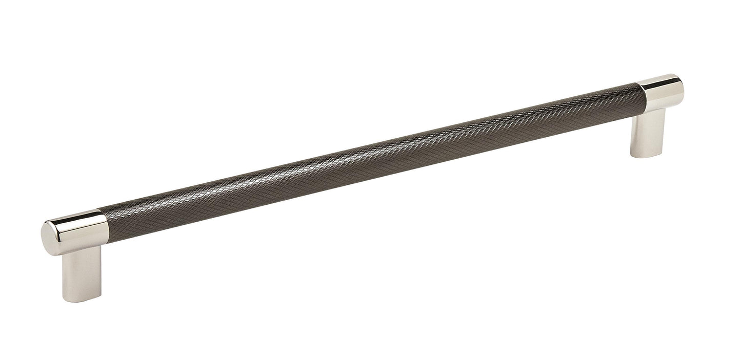 Amerock Esquire Pull - 12-5/8 inch (320mm) CTC - Polished Nickel/Gunmetal