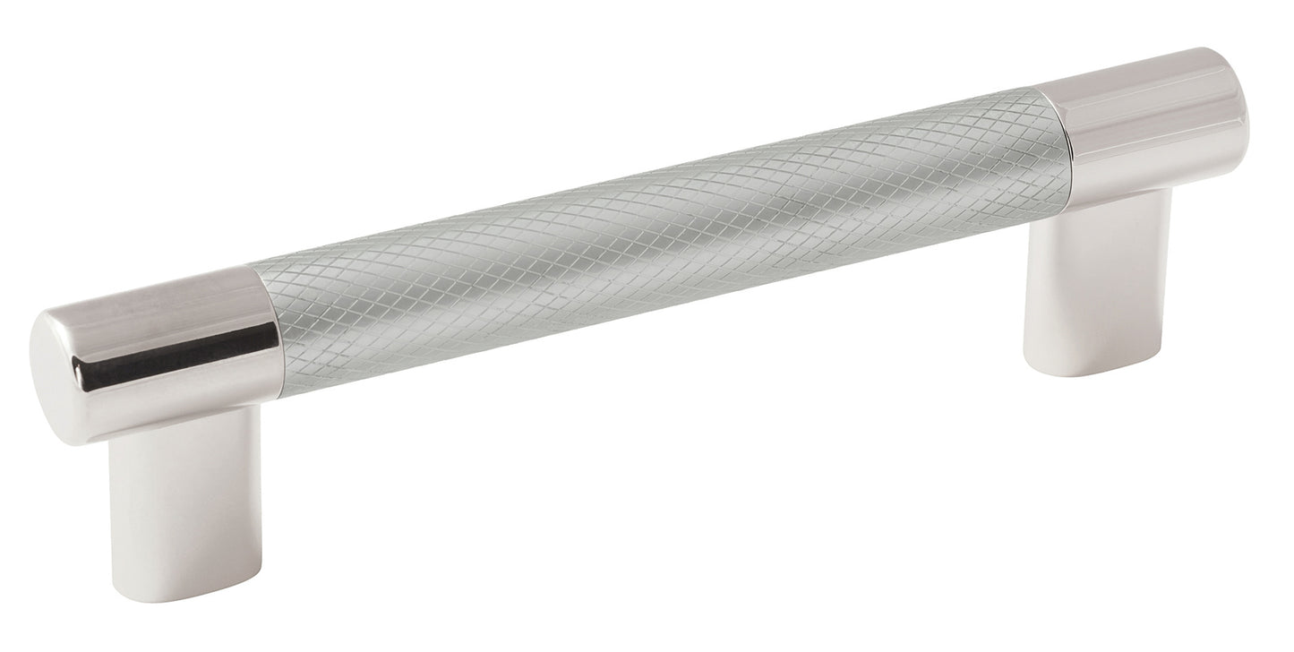 Amerock Esquire Pull - 5-1/16 inch (128mm) CTC - Polished Nickel/Stainless Steel