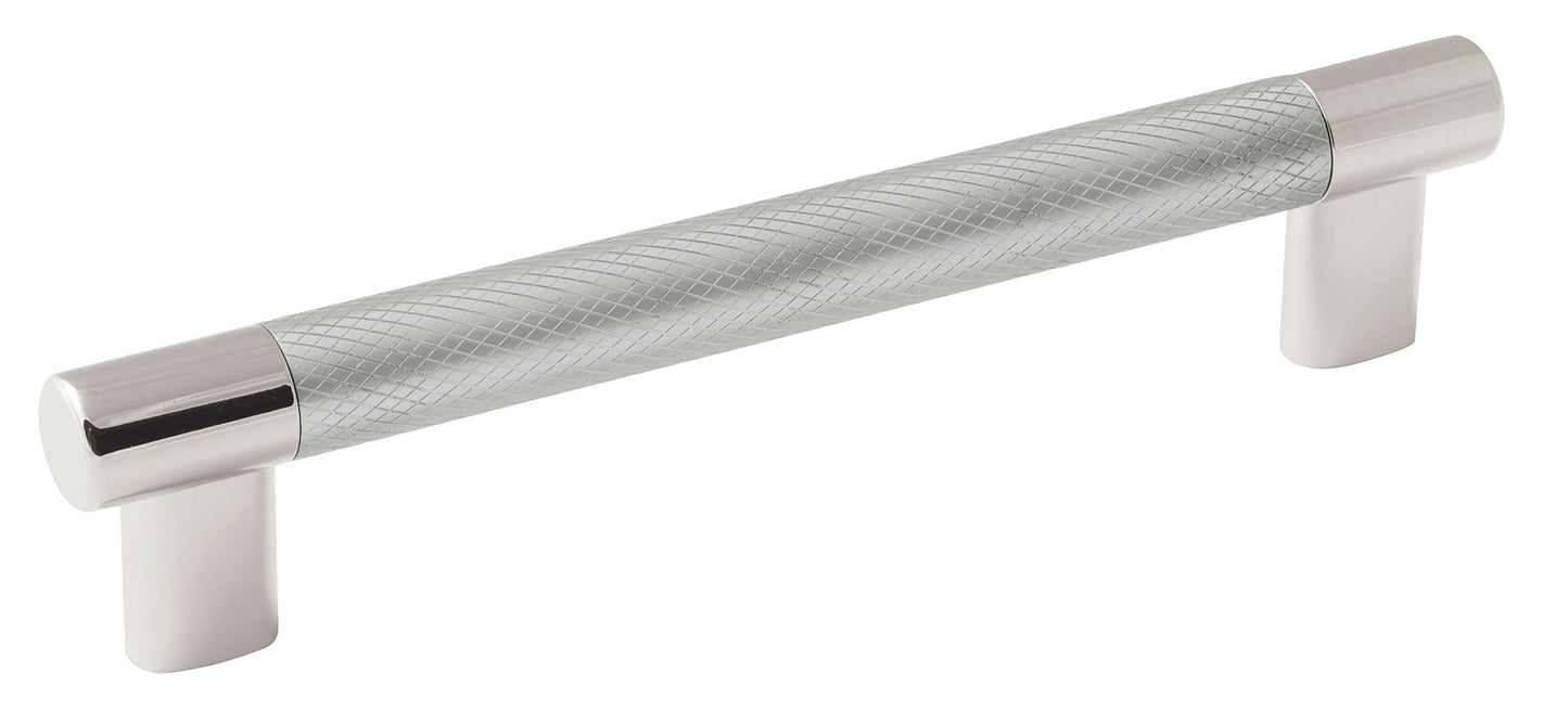 Amerock Esquire Pull - 6-5/16 inch (160mm) CTC - Polished Nickel/Stainless Steel
