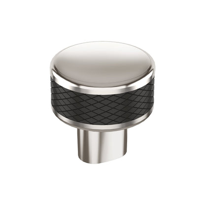 Amerock Esquire Cabinet Knob - Polished Nickel/Black Bronze