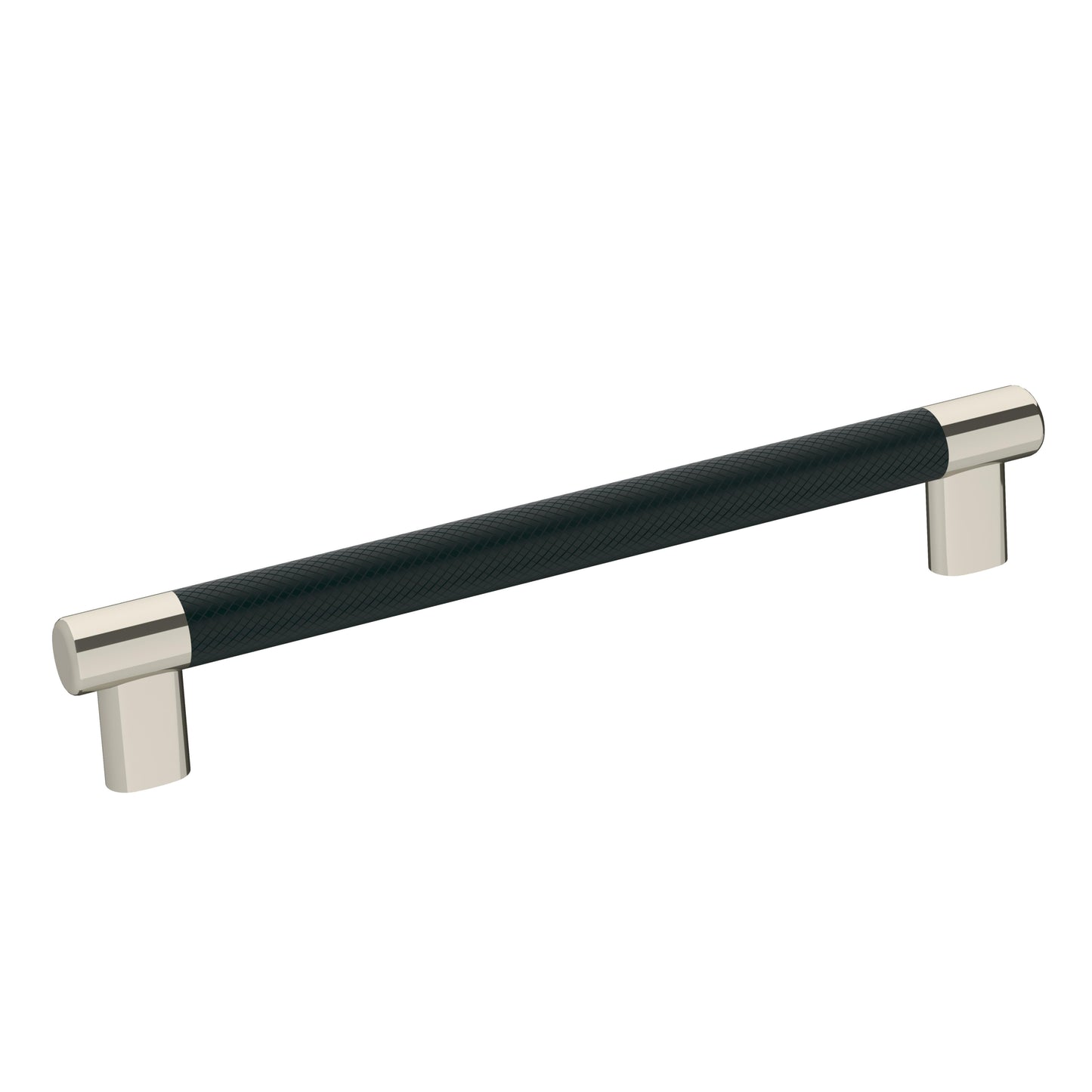 Amerock Esquire Pull - 8 inch (203mm) CTC - Polished Nickel/Black Bronze