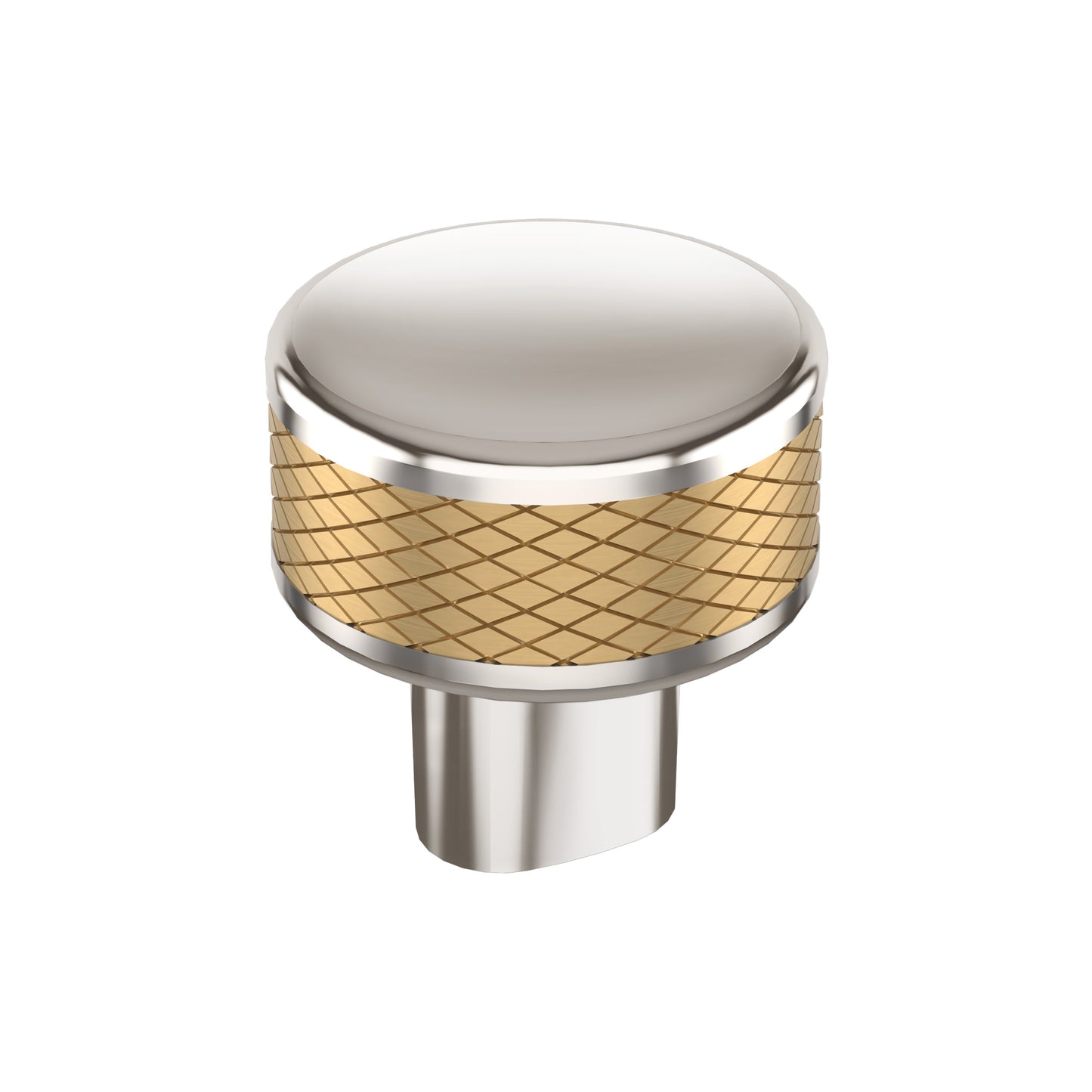 Amerock Esquire Knob - 1-1/4 inch (32mm) Diameter - Polished Nickel/Champagne Bronze