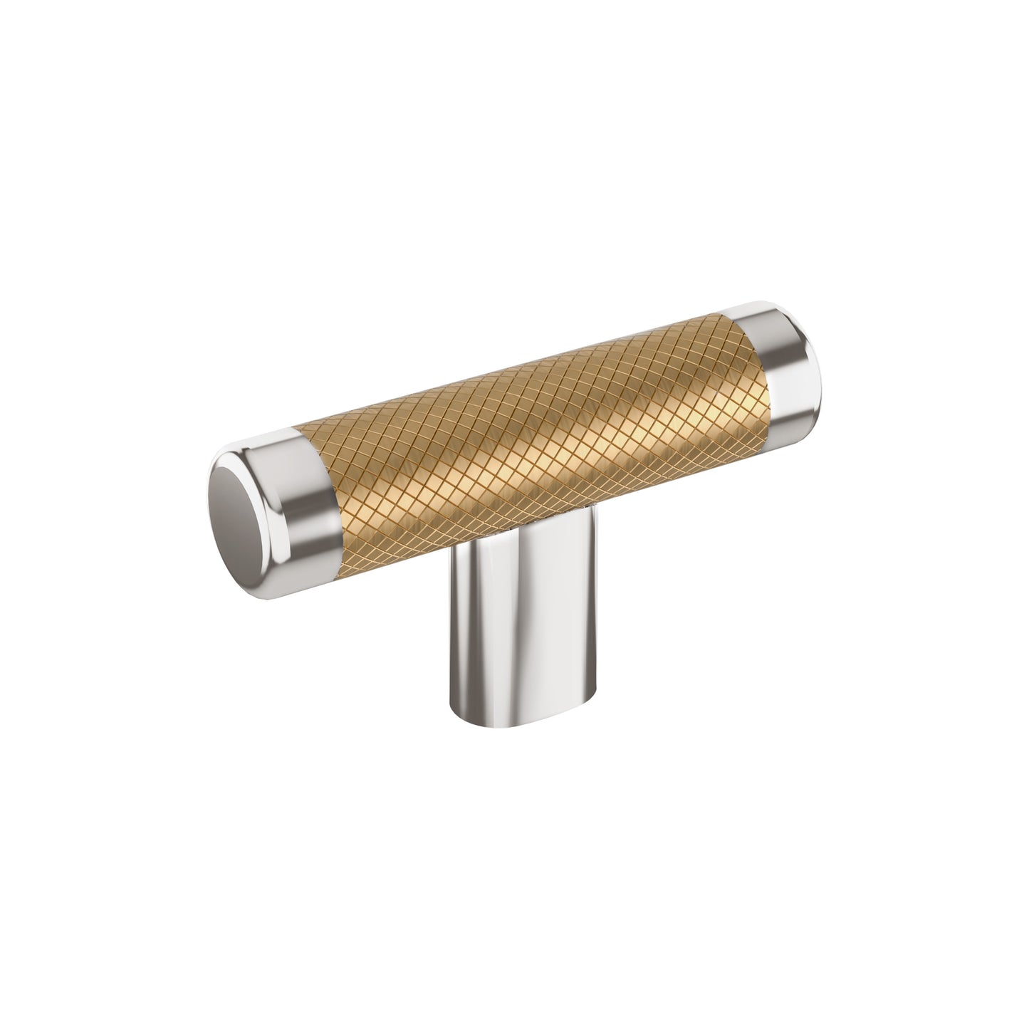 Amerock Esquire Knob - 2-5/8 inch (67mm) Length - Polished Nickel/Champagne Bronze