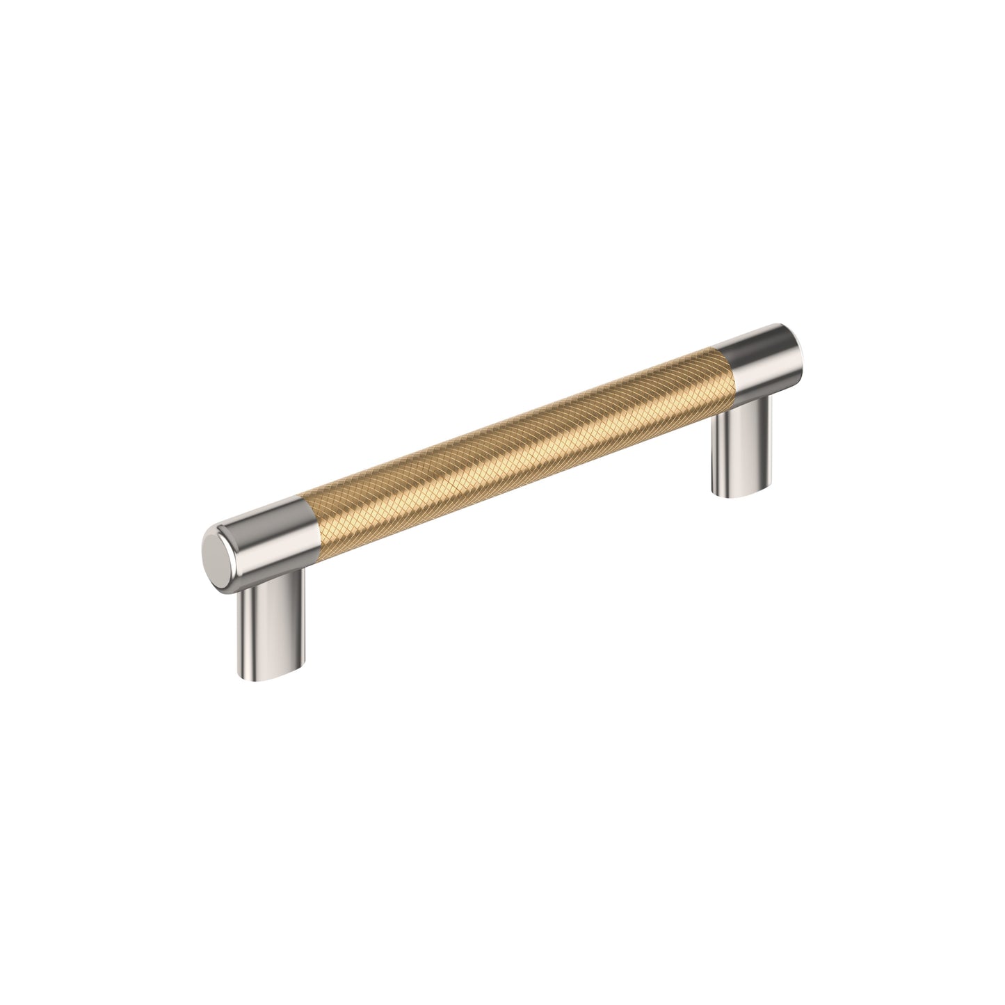 Amerock Esquire Pull - 6-5/16 inch (160mm) CTC - Polished Nickel/Champagne Bronze