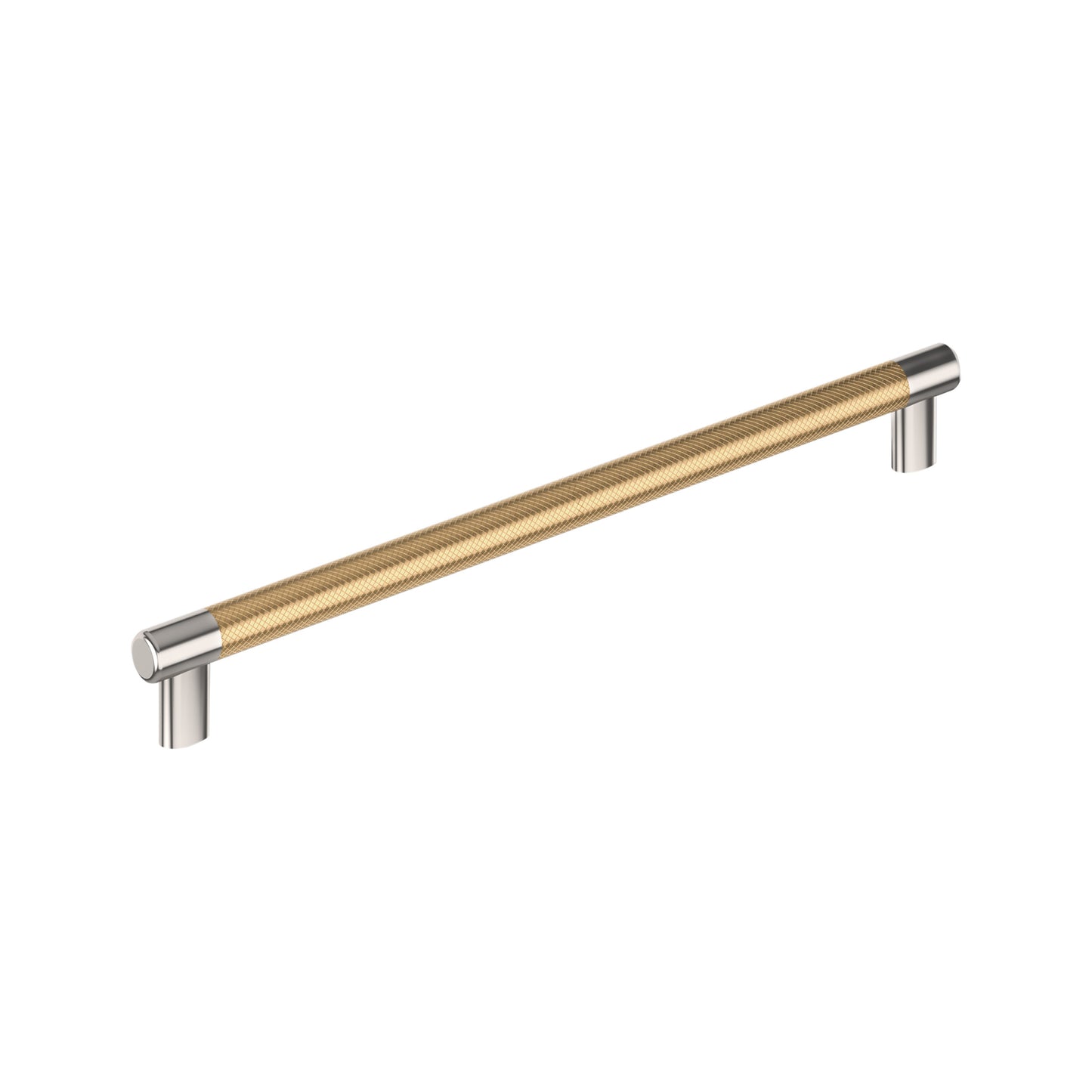 Amerock Esquire Pull - 12-5/8 inch (320mm) CTC - Polished Nickel/Champagne Bronze