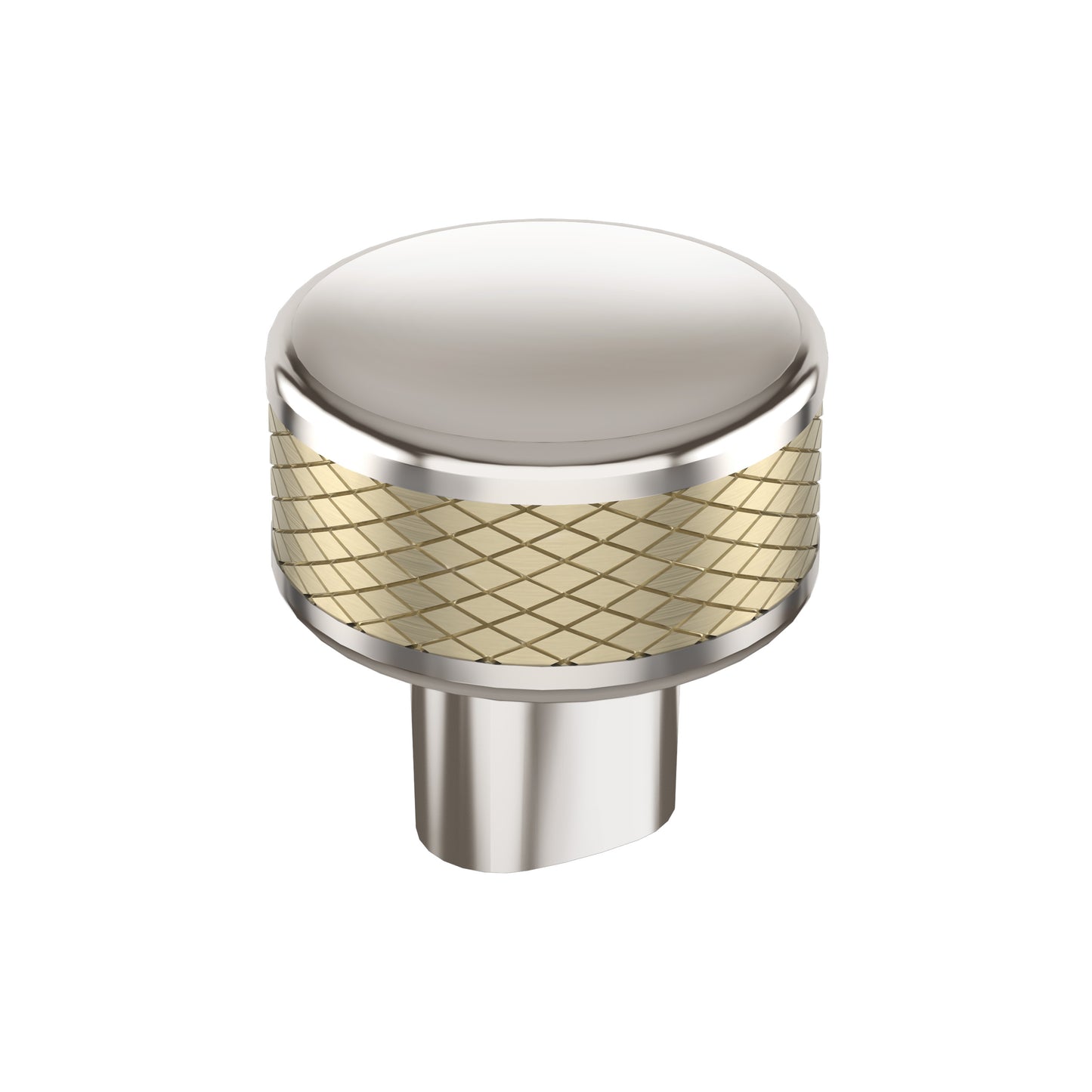 Amerock Esquire Knob - 1-1/4 inch (32mm) Diameter - Polished Nickel/Golden Champagne
