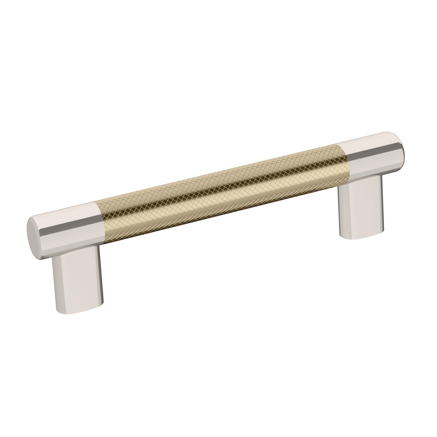Amerock Esquire Pull - 5-1/16 inch (128mm) CTC - Polished Nickel/Golden Champagne
