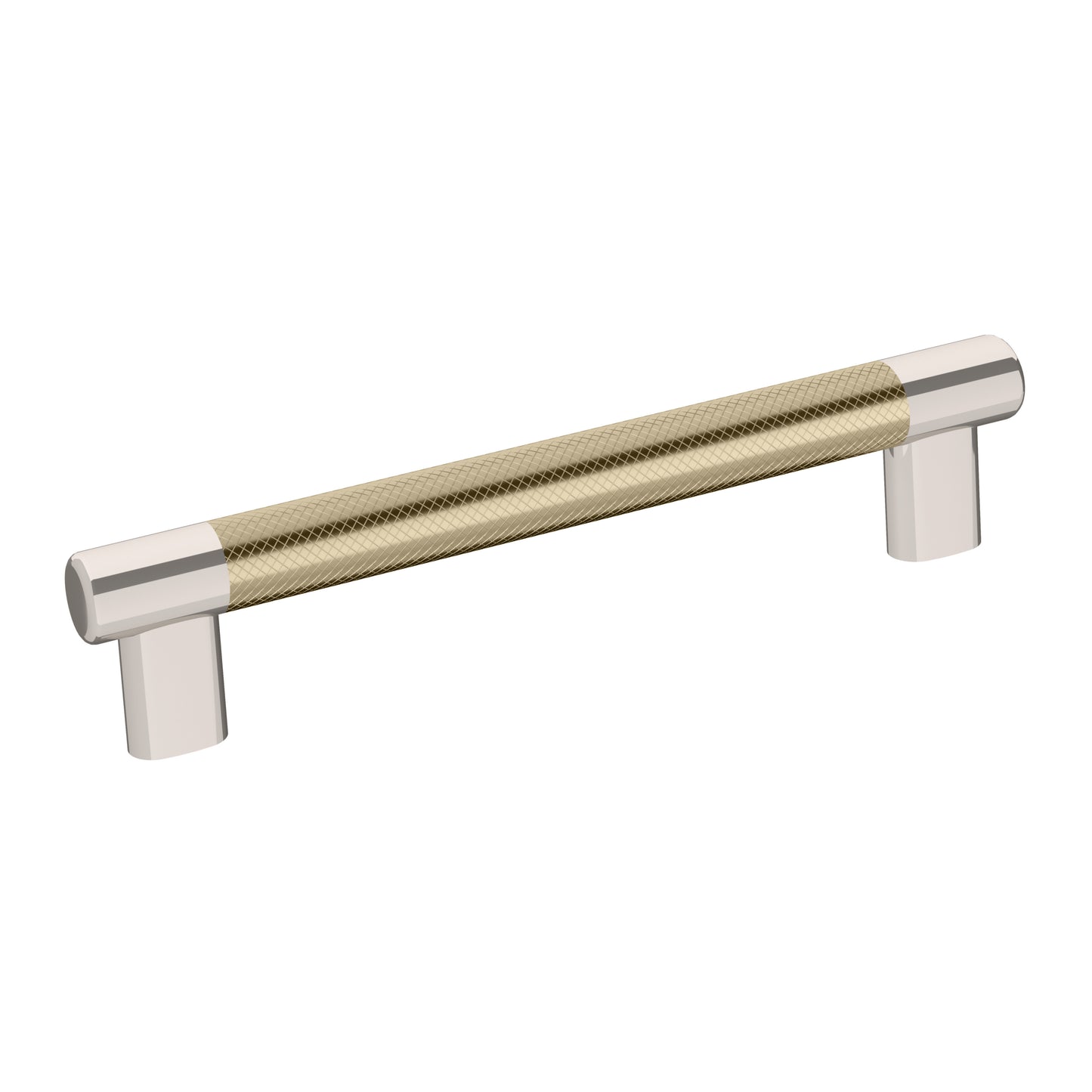 Amerock Esquire Pull - 6-5/16 inch (160mm) CTC - Polished Nickel/Golden Champagne