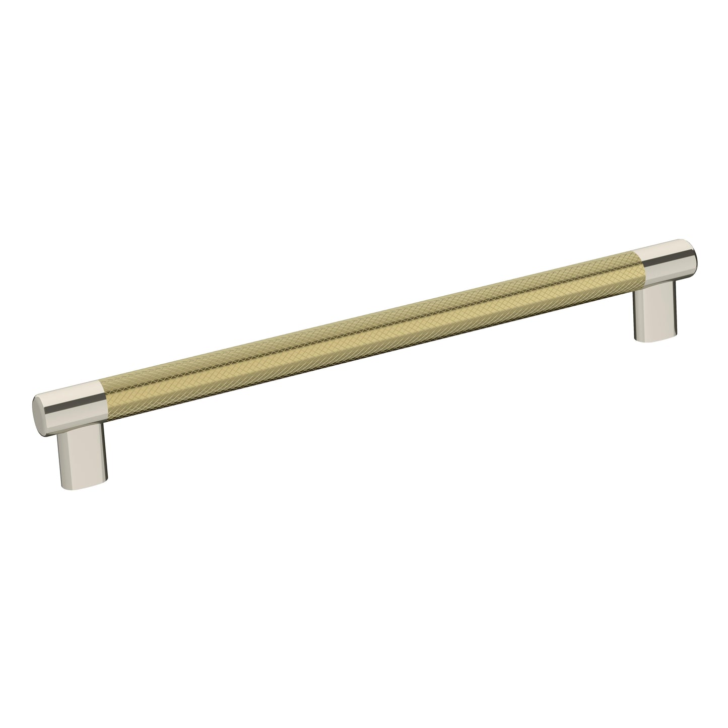 Amerock Esquire Pull - 10-1/16 inch (256mm) CTC - Polished Nickel/Golden Champagne