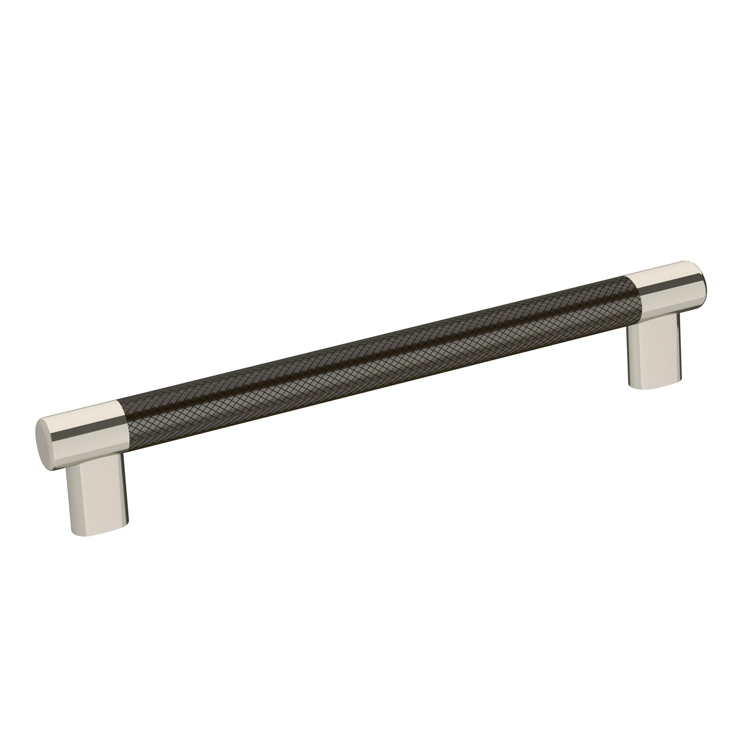 Amerock Esquire Pull - 8 inch (203mm) CTC - Polished Nickel/Gunmetal