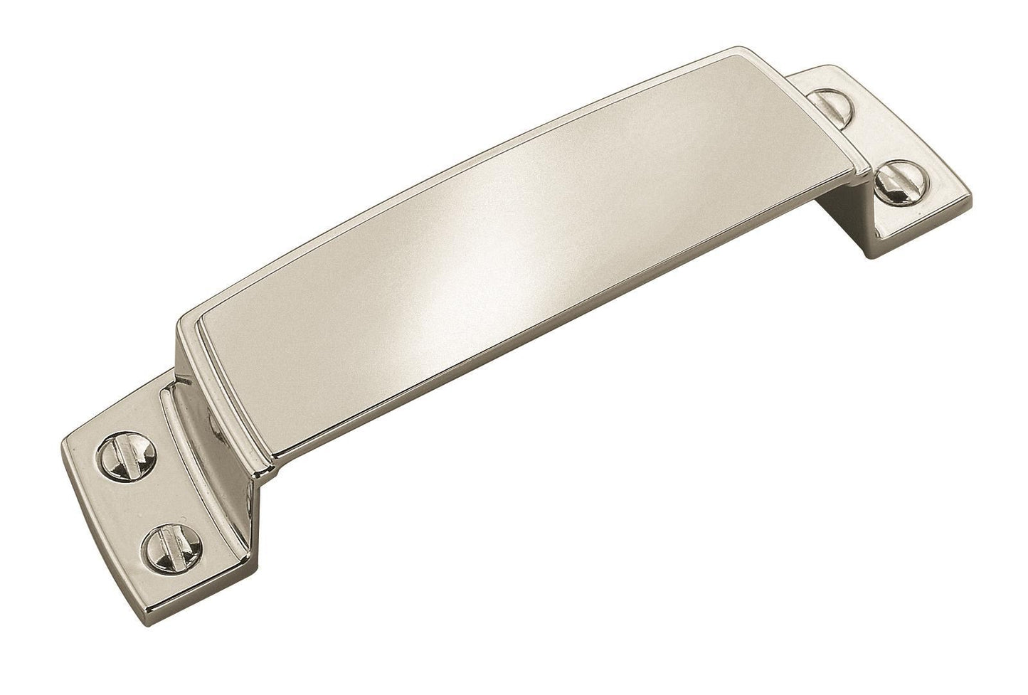 Amerock Highland Ridge Cup Pull - 3-1/2 inch (89mm) CTC - Polished Nickel