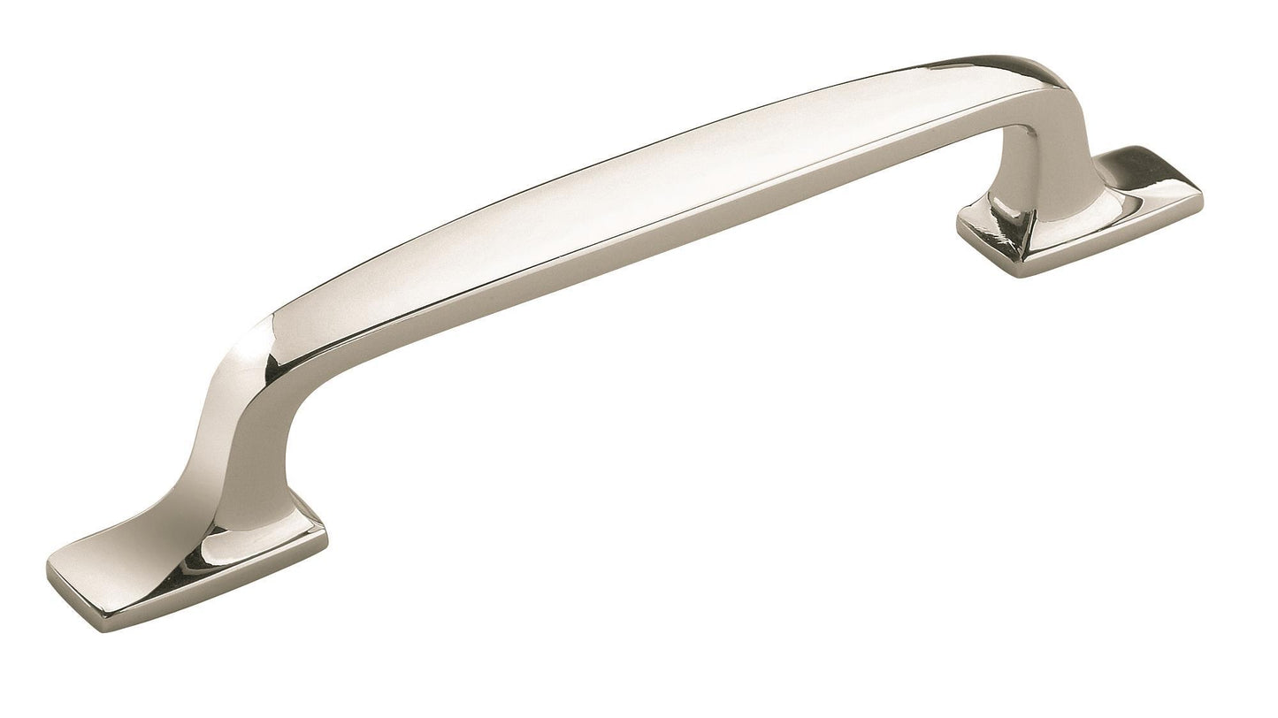 Amerock Highland Ridge Pull - 5-1/16 inch (128mm) CTC - Polished Nickel