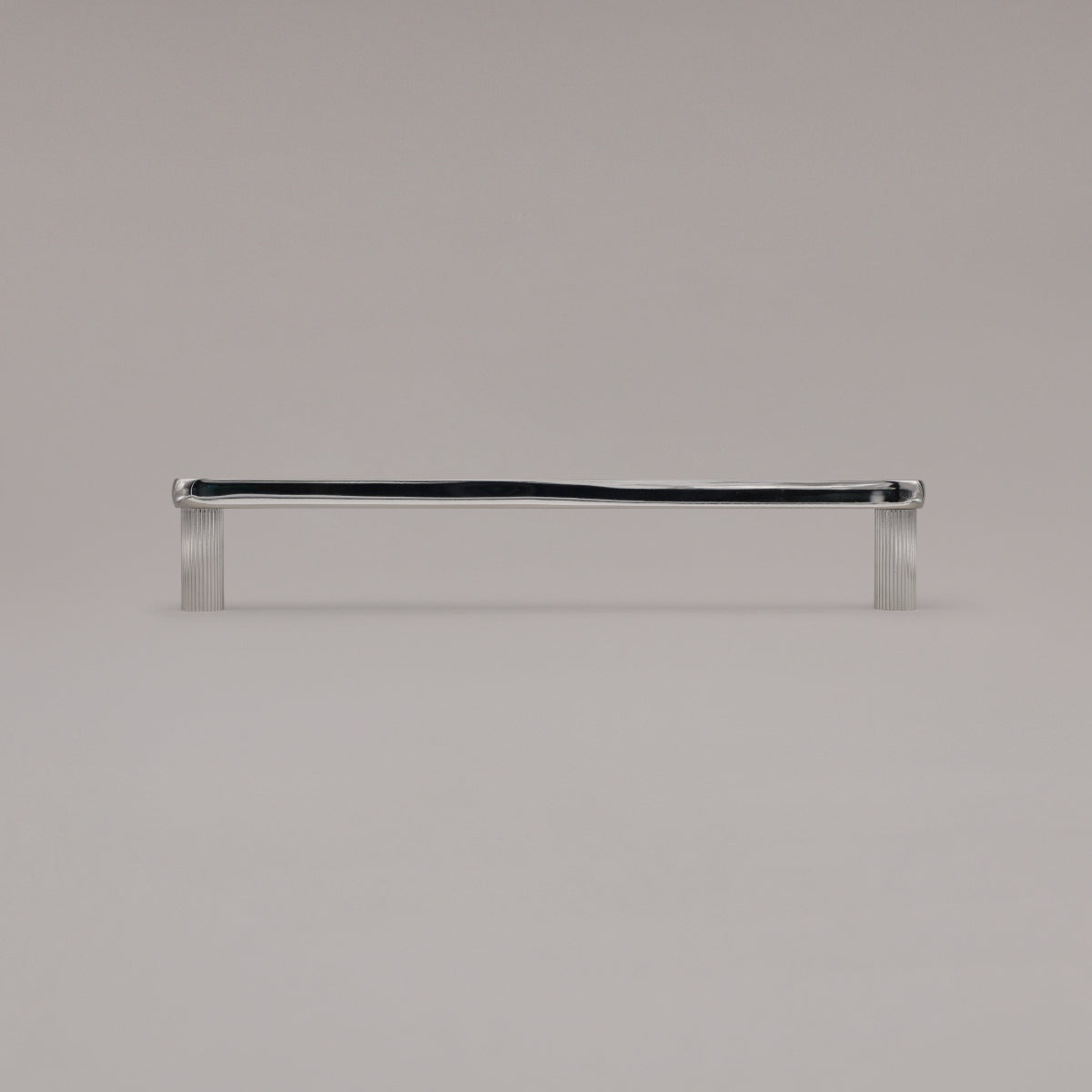 Hapny Ribbed Cabinet Pull - 12 in (304.8mm) (Appliance Pull) - Polished Nickel
