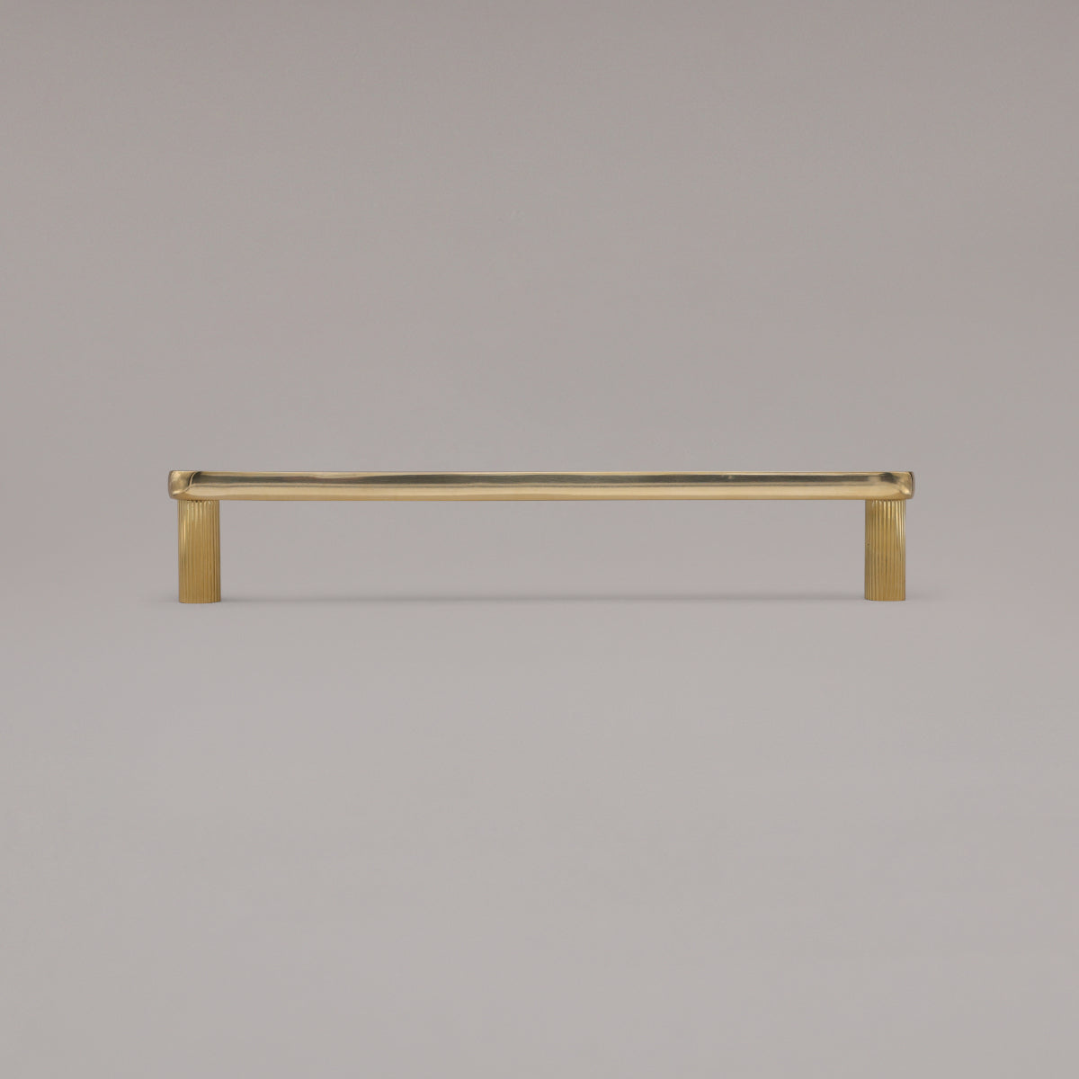 Hapny Ribbed Cabinet Pull - 12 in (304.8mm) (Appliance Pull) - Unlacquered Polished Brass