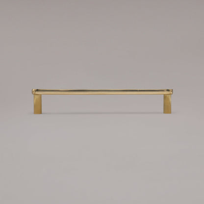 Hapny Ribbed Cabinet Pull - 12 in (304.8mm) (Appliance Pull) - Unlacquered Polished Brass