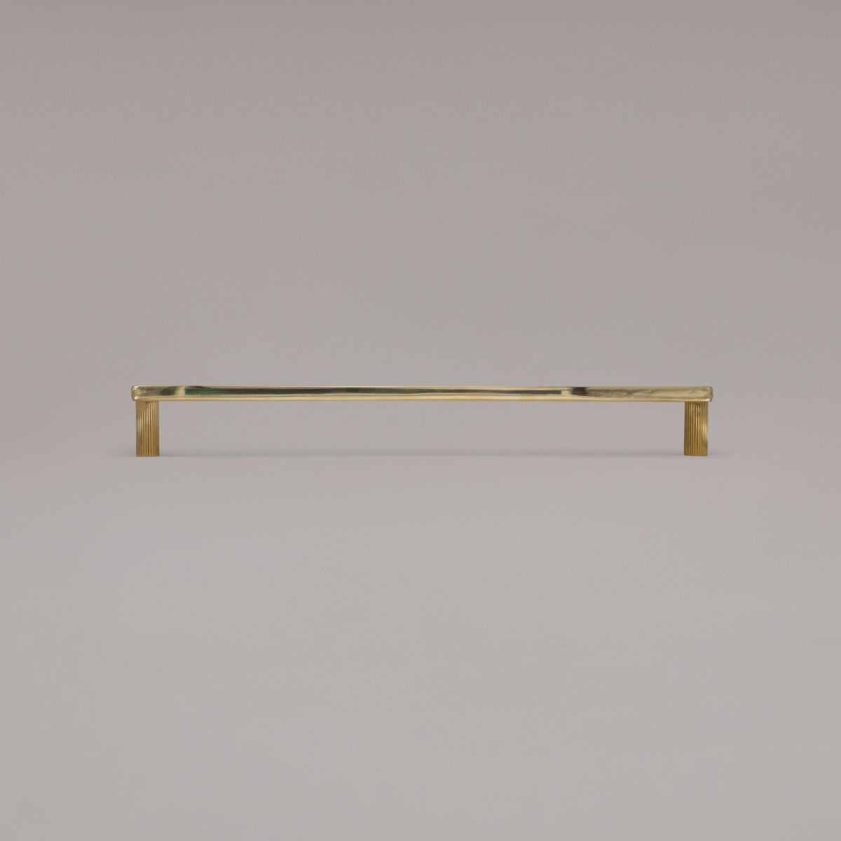 Hapny Ribbed Cabinet Pull - 18 in (457.2mm) (Appliance Pull) - Unlacquered Polished Brass