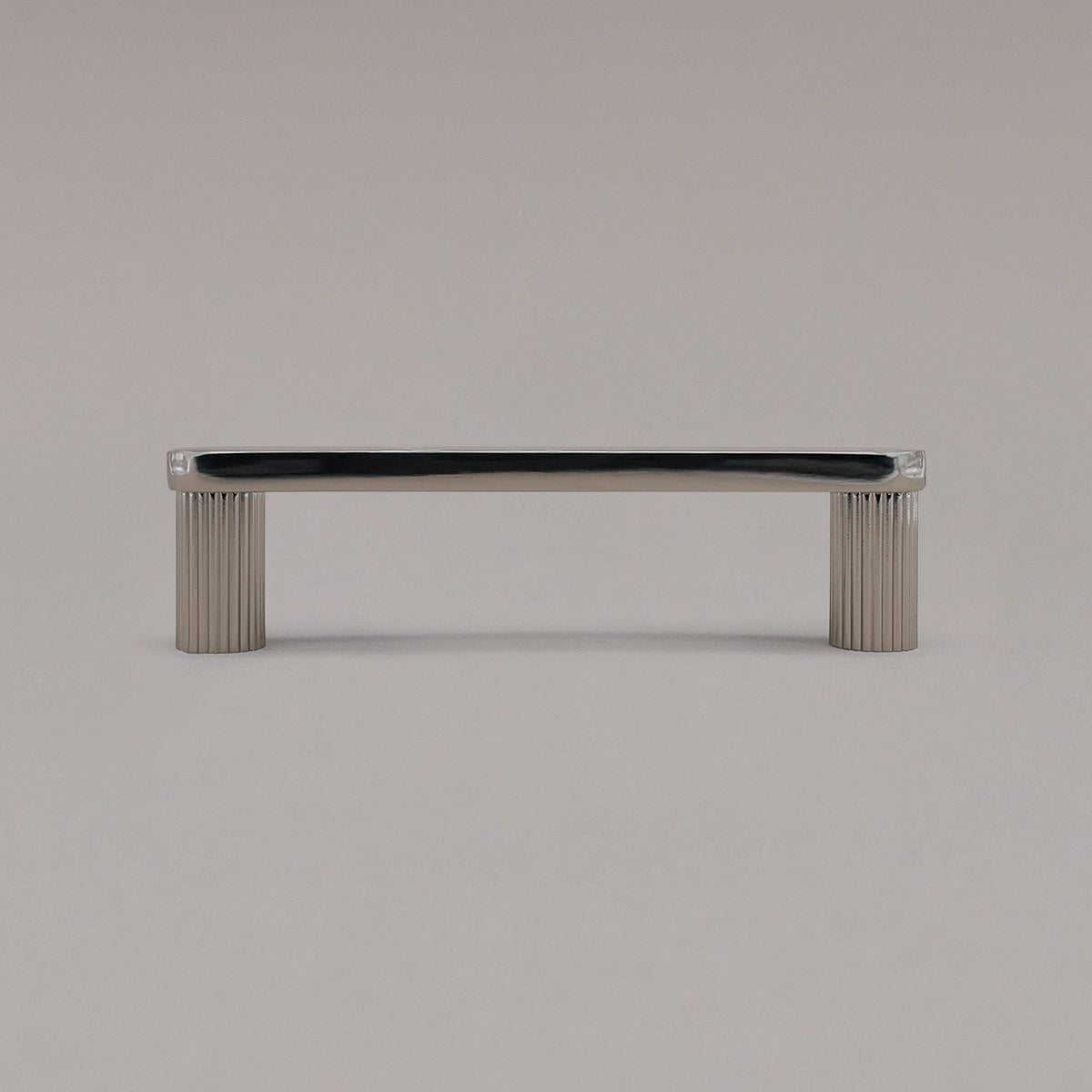 Hapny Ribbed Cabinet Pull - 96mm (3-3/4 in) - Polished Nickel