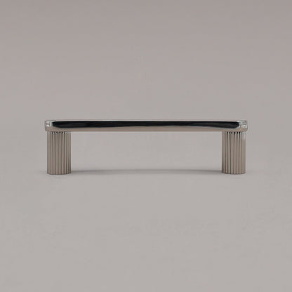 Hapny Ribbed Cabinet Pull - 96mm (3-3/4 in) - Polished Nickel