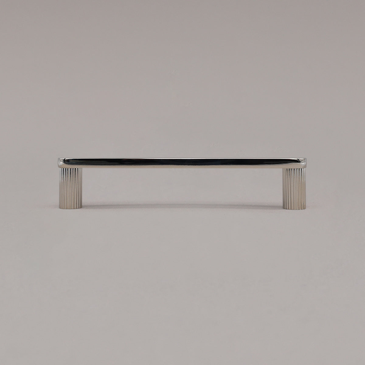 Hapny Ribbed Cabinet Pull - 5 in (127mm) - Polished Nickel