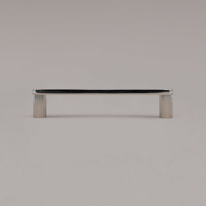 Hapny Ribbed Cabinet Pull - 5 in (127mm) - Polished Nickel