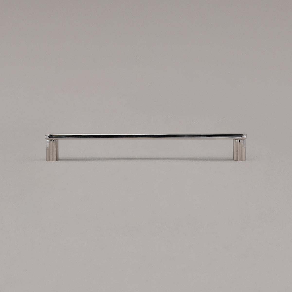 Hapny Ribbed Cabinet Pull - 8 in (203.2mm) - Polished Nickel