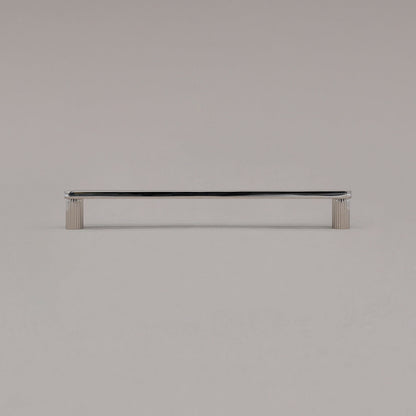 Hapny Ribbed Cabinet Pull - 8 in (203.2mm) - Polished Nickel