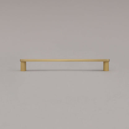Hapny Ribbed Cabinet Pull - 8 in (203.2mm) - Satin Brass