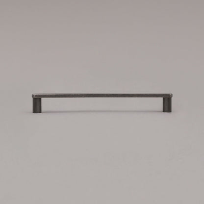 Hapny Ribbed Cabinet Pull - 8 in (203.2mm) - Weathered Nickel