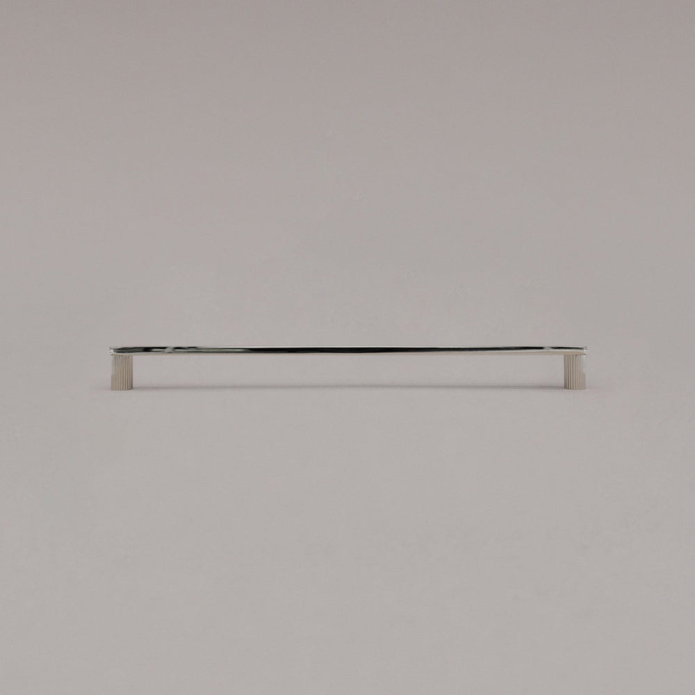 Hapny Ribbed Cabinet Pull - 12 in (304.8mm) - Polished Nickel
