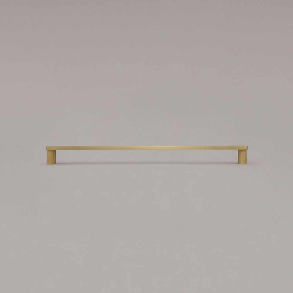 Hapny Ribbed Cabinet Pull - 12 in (304.8mm) - Satin Brass