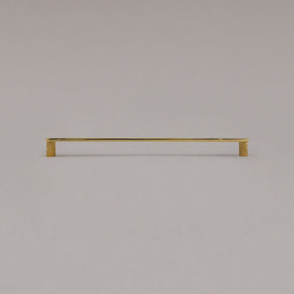 Hapny Ribbed Cabinet Pull - 12 in (304.8mm) - Unlacquered Polished Brass