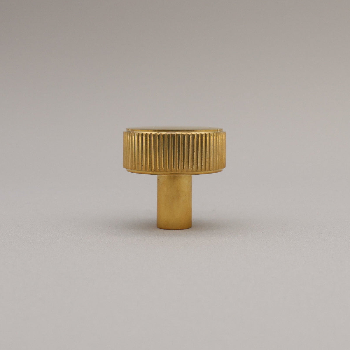 Hapny Ribbed Cabinet Knob - Unlacquered Polished Brass