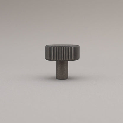 Hapny Ribbed Cabinet Knob - Weathered Nickel