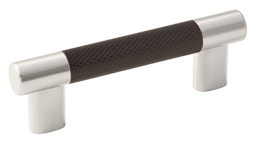 Amerock Esquire Pull - 3 inch or 3-3/4 inch (76mm or 96mm) CTC - Satin Nickel/Oil-Rubbed Bronze