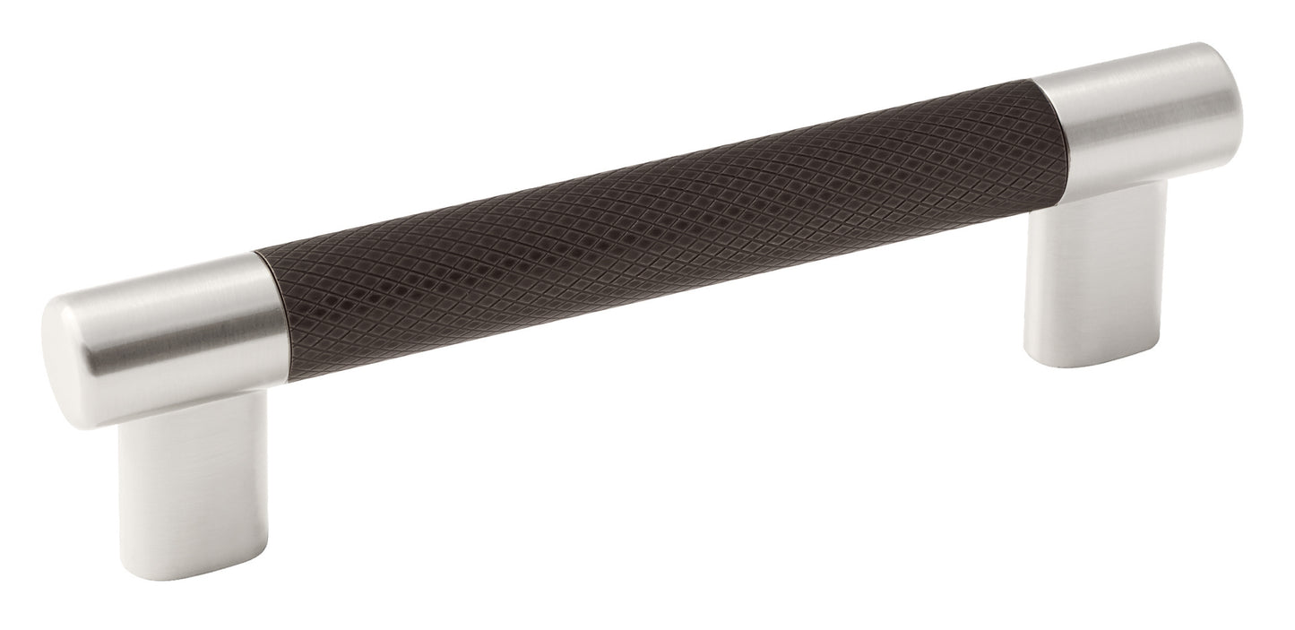 Amerock Esquire Pull - 5-1/16 inch (128mm) CTC - Satin Nickel/Oil-Rubbed Bronze