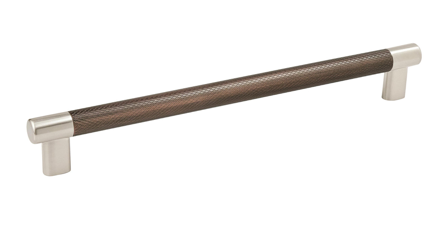 Amerock Esquire Pull - 10-1/16 inch (256mm) CTC - Satin Nickel/Oil-Rubbed Bronze