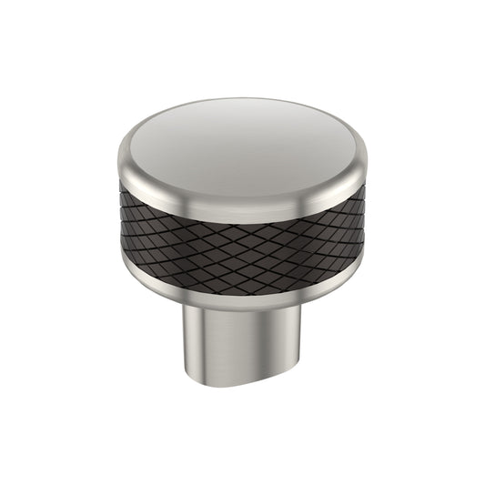 Amerock Esquire Knob - 1-1/4 inch (32mm) Diameter - Satin Nickel/Oil-Rubbed Bronze